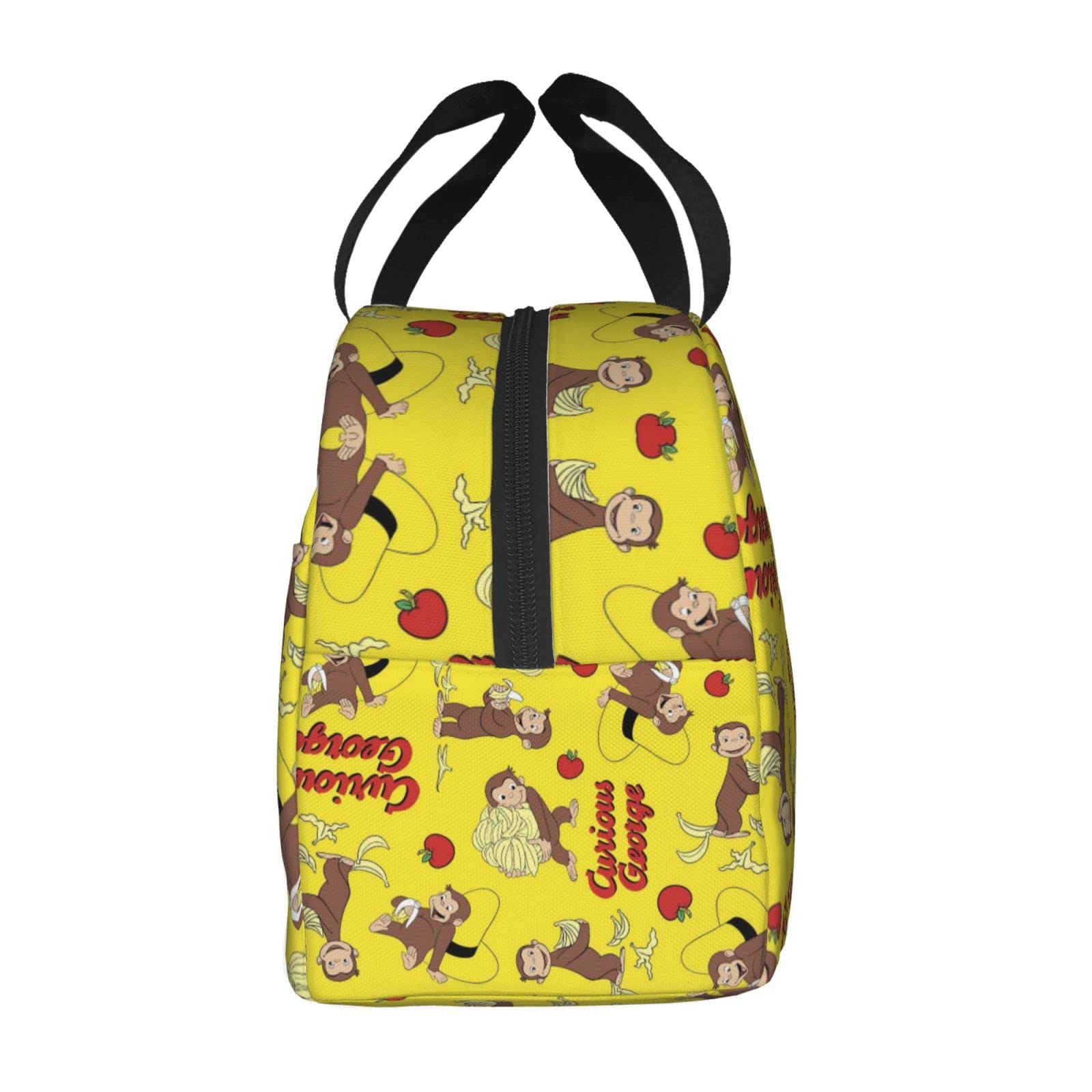 Amazon | おさるのジョージ 保冷 がま口 ランチバッグ ブラック お弁当